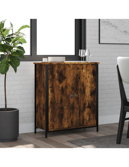 Credenza Rovere Fumo 70x30x80 cm in Legno Multistrato
