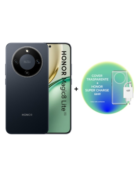 SMARTPHONE BUNDLE HONOR MAGIC 8 LITE 5G 8/512GB M BLACK DISPLAY AMOLED 6,79" + TPU CASE + CHARGER 66W - 0164530311