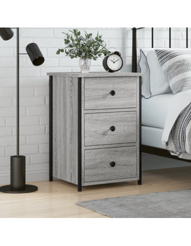 Comodino Grigio Sonoma 40x36x60 cm in Legno Multistrato