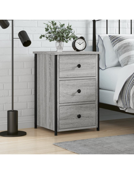 Comodino Grigio Sonoma 40x36x60 cm in Legno Multistrato