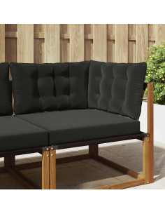 Cuscino per divano da esterno 3 pcs Nero Poliestere