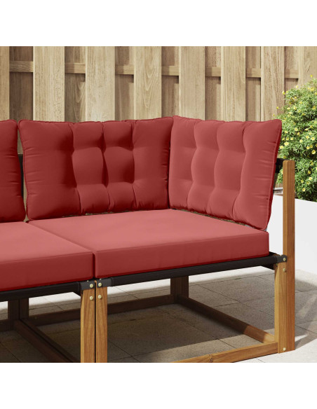 Cuscino per divano da esterno 3 pcs Rosso vino Poliestere