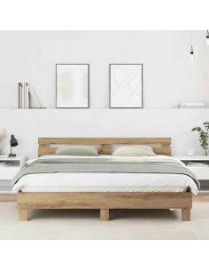 Struttura del letto Rovere artigianale 203 x 185 x 70 cm