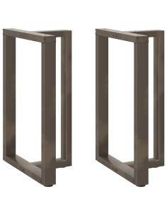 Gambe per tavolo da bar a forma di T 2 pz nere 60x35x(90-91) cm in acciaio