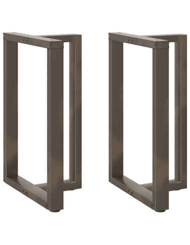 Gambe per tavolo da bar a forma di T 2 pz nere 60x35x(90-91) cm in acciaio