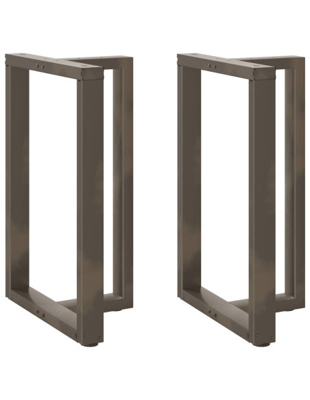 Gambe per tavolo da bar a forma di T 2 pz nere 60x35x(90-91) cm in acciaio