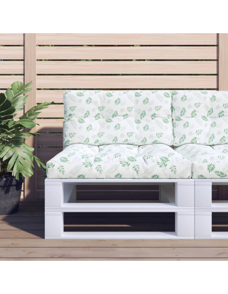 Cuscini per Pallet 2 pz Motivo a Foglie Tessuto