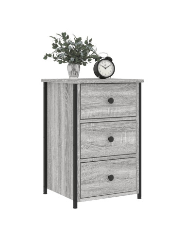 Comodino Grigio Sonoma 40x36x60 cm in Legno Multistrato