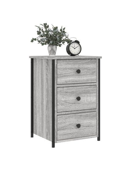 Comodino Grigio Sonoma 40x36x60 cm in Legno Multistrato