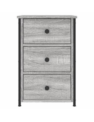 Comodino Grigio Sonoma 40x36x60 cm in Legno Multistrato