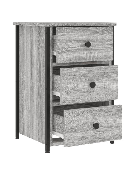 Comodino Grigio Sonoma 40x36x60 cm in Legno Multistrato