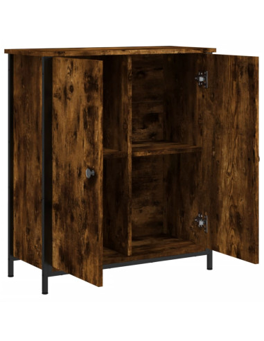 Credenza Rovere Fumo 70x30x80 cm in Legno Multistrato