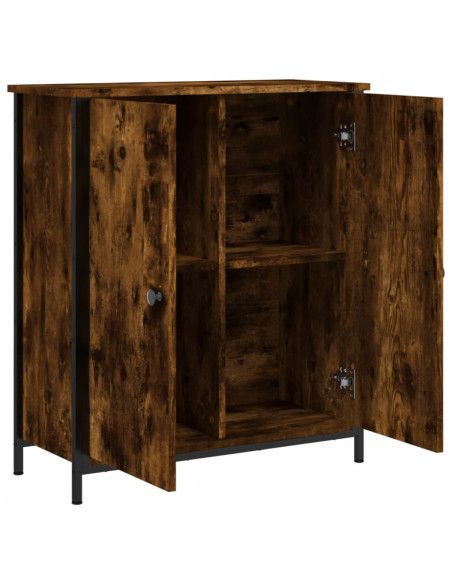 Credenza Rovere Fumo 70x30x80 cm in Legno Multistrato