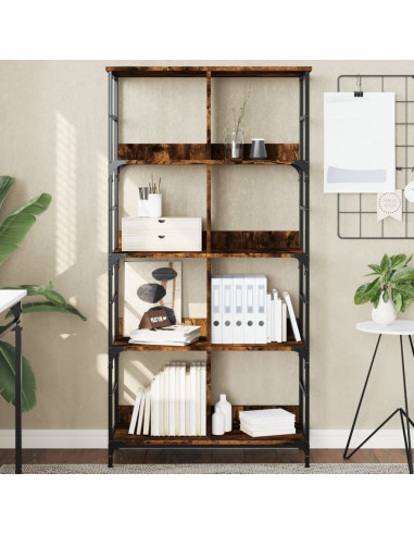 Libreria Rovere Fumo 78,5x33x153 cm in Legno Multistrato