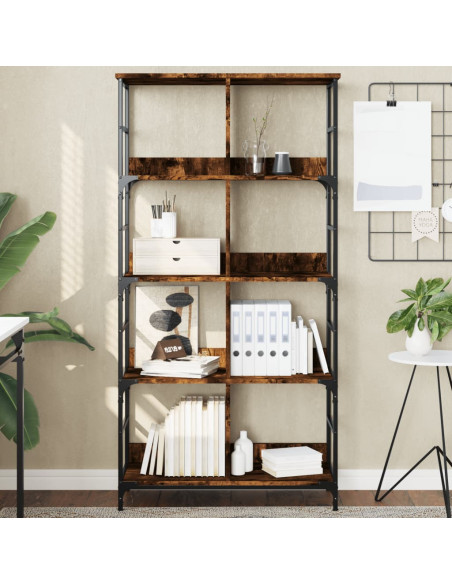 Libreria Rovere Fumo 78,5x33x153 cm in Legno Multistrato