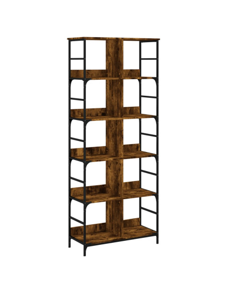 Libreria Rovere Fumo 78,5x33x188,5 cm in Legno Multistrato