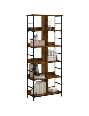 Libreria Rovere Fumo 78,5x33x188,5 cm in Legno Multistrato