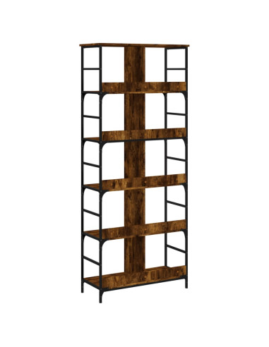 Libreria Rovere Fumo 78,5x33x188,5 cm in Legno Multistrato