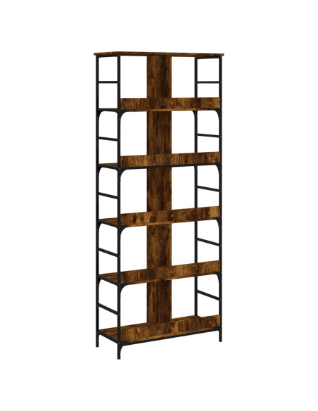 Libreria Rovere Fumo 78,5x33x188,5 cm in Legno Multistrato