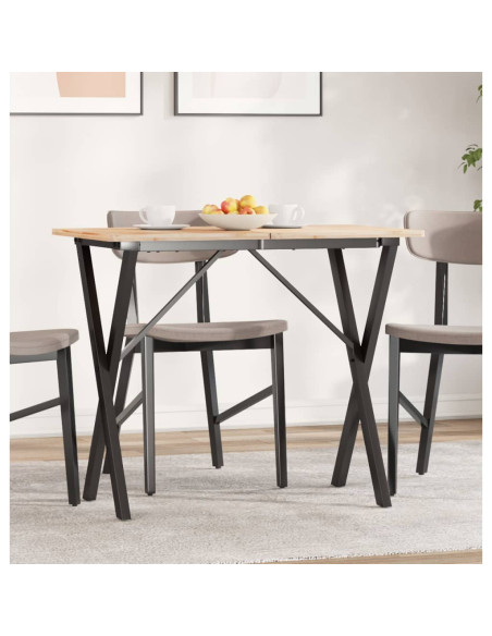 Telaio Gambe a X per Tavolo da Pranzo 80x40x73 cm in Acciaio