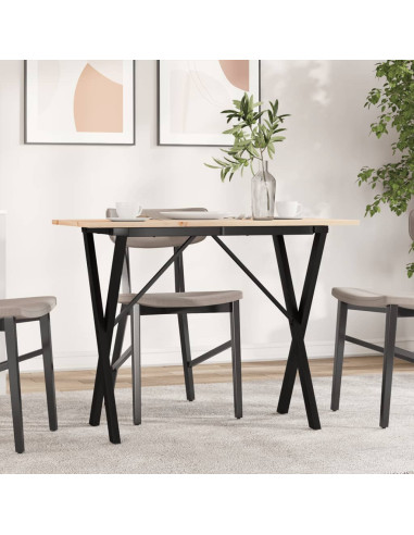 Tavolo da Pranzo Telaio a X 100x50x75 cm Legno Pino e Acciaio