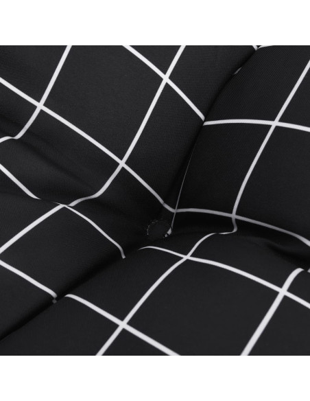 Cuscini per Pallet 2 pz Neri Motivo a Quadri Tessuto