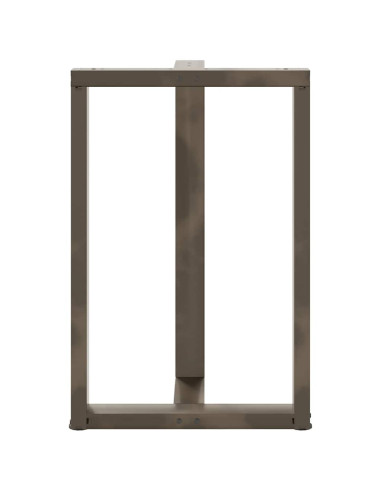 Gambe per tavolo da bar a forma di T 2 pz nere 60x35x(90-91) cm in acciaio