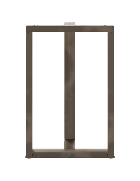 Gambe per tavolo da bar a forma di T 2 pz nere 60x35x(90-91) cm in acciaio