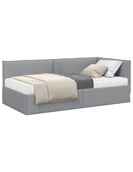 Struttura Letto Angolare con Materasso 2 pcs Grigio chiaro