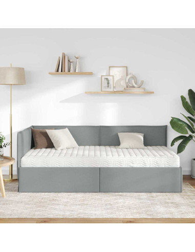 Struttura Letto Angolare con Materasso 2 pcs Grigio chiaro