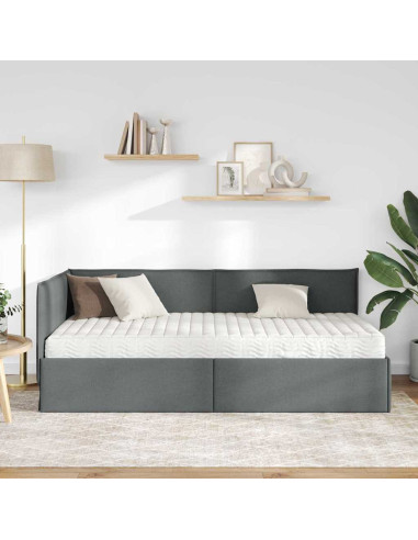 Struttura Letto Angolare con Materasso 2 pcs Grigio Velluto