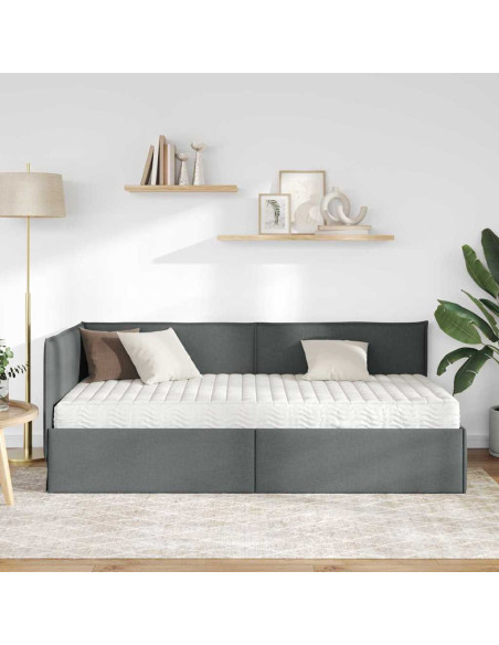 Struttura Letto Angolare con Materasso 2 pcs Grigio Velluto