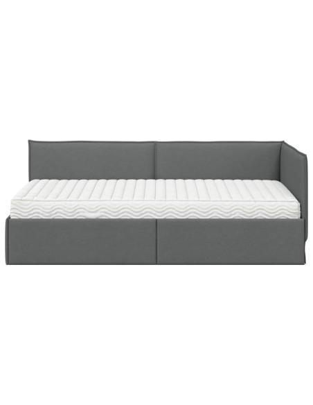 Struttura Letto Angolare con Materasso 2 pcs Grigio Velluto