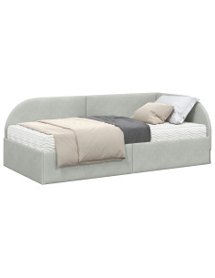 Struttura Letto Angolare con Materasso 2 pcs Grigio chiaro 2