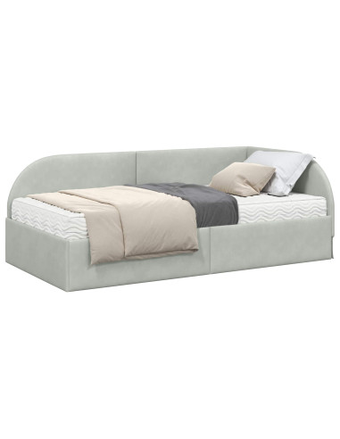 Struttura Letto Angolare con Materasso 2 pcs Grigio chiaro