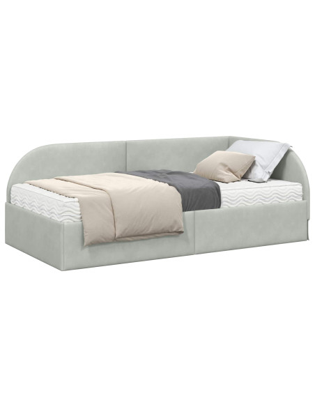 Struttura Letto Angolare con Materasso 2 pcs Grigio chiaro