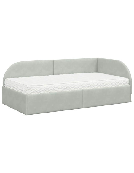 Struttura Letto Angolare con Materasso 2 pcs Grigio chiaro