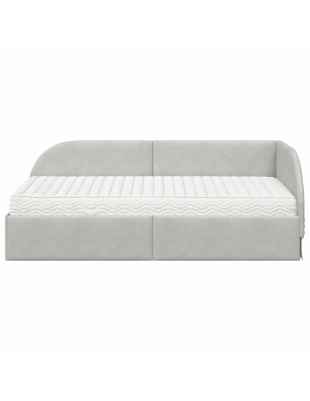 Struttura Letto Angolare con Materasso 2 pcs Grigio chiaro
