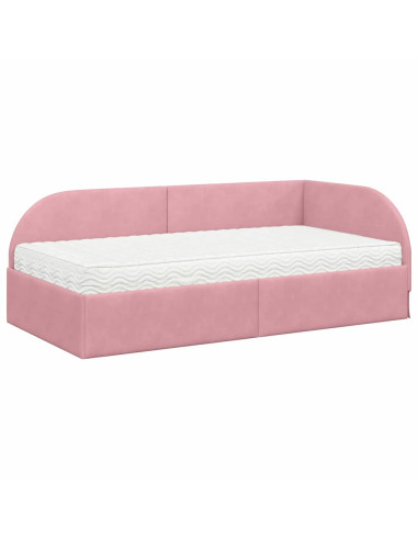 Struttura Letto Angolare con Materasso 2 pcs Grigio Velluto