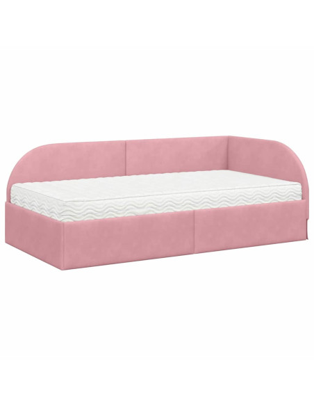 Struttura Letto Angolare con Materasso 2 pcs Grigio Velluto
