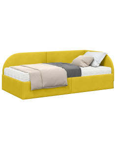 Struttura Letto Angolare con Materasso 2 pcs Giallo Velluto 2