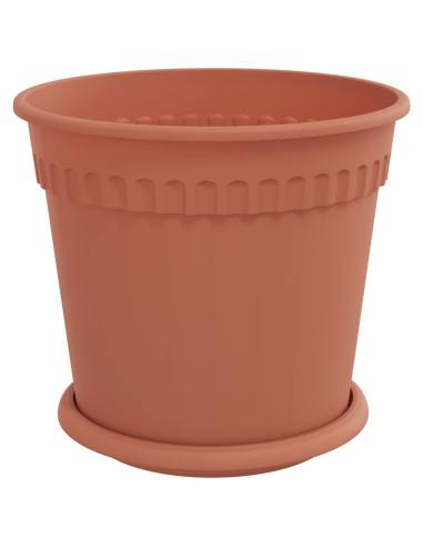 Vasi per Piante 6 pcs Rosso Mattone Ø 19 x 16 cm Plastica