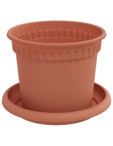 Vasi per Piante 24 pcs Rosso Mattone Ø 12,5 x 10 cm Plastica