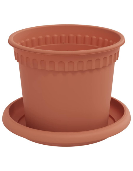 Vasi per Piante 24 pcs Rosso Mattone Ø 12,5 x 10 cm Plastica