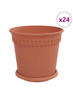 Vasi per Piante 24 pcs Rosso Mattone Ø 19 x 16 cm Plastica 2