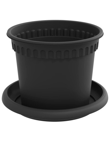 Vasi per Piante 24 pcs Nero Ø 12,5 x 10 cm Plastica
