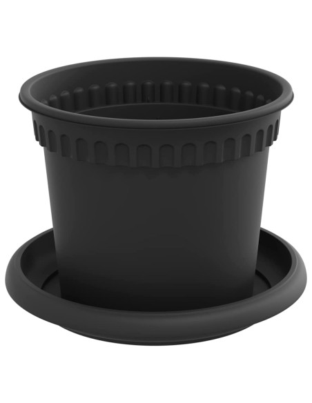 Vasi per Piante 24 pcs Nero Ø 12,5 x 10 cm Plastica