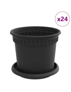 Vasi per Piante 24 pcs Nero Ø 15 x 12 cm Plastica 2