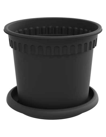 Vasi per Piante 24 pcs Nero Ø 15 x 12 cm Plastica