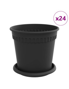 Vasi per Piante 24 pcs Nero Ø 17 x 14 cm Plastica 2